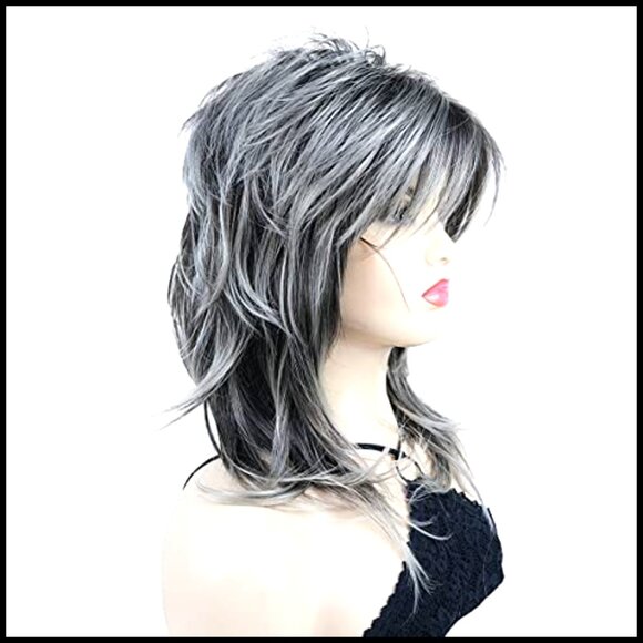 Shaggy Layered Synthetic Wig with Bangs Shoulder Length Heat Resistant main image 4